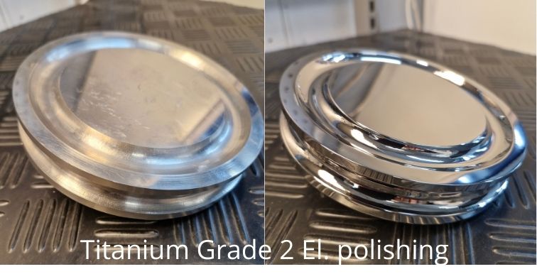 Stainless steel component before mirror polishing